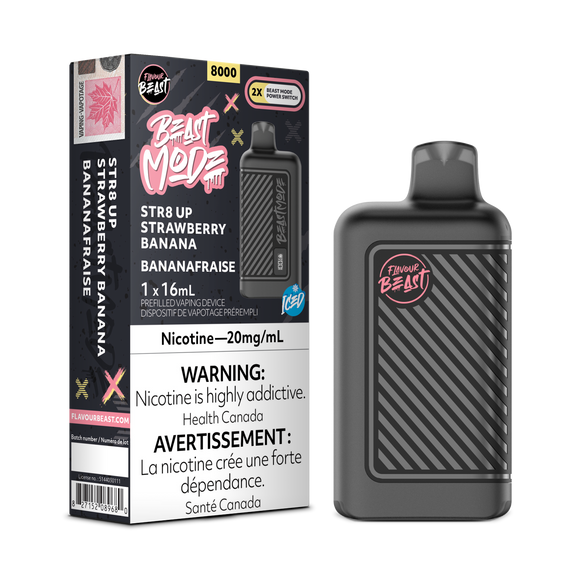 Flavour Beast Beast Mode 8K Disposable - STR8 UP Strawberry Banana Iced