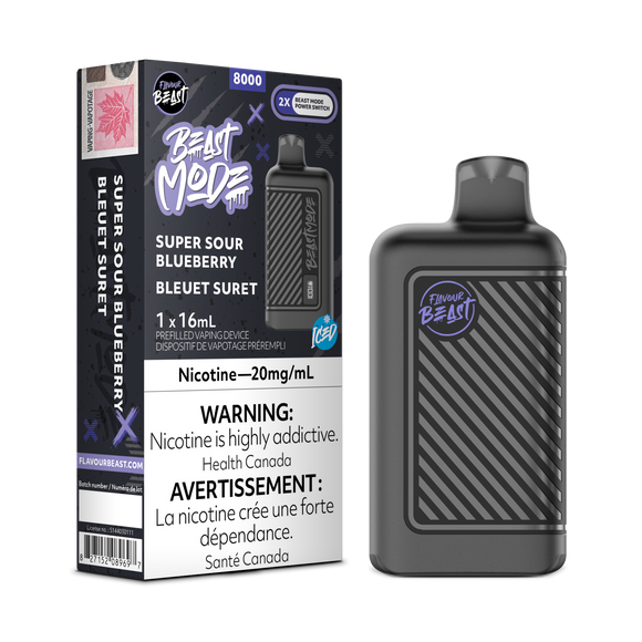 Flavour Beast Beast Mode 8K Disposable - Super Sour Blueberry Iced