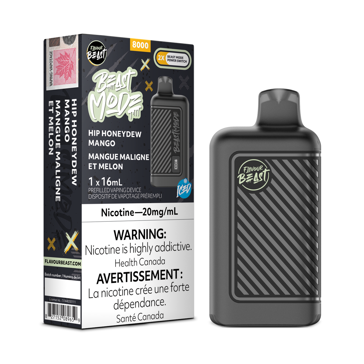 Flavour Beast Beast Mode 8K Disposable - Hip Honeydew Mango Iced