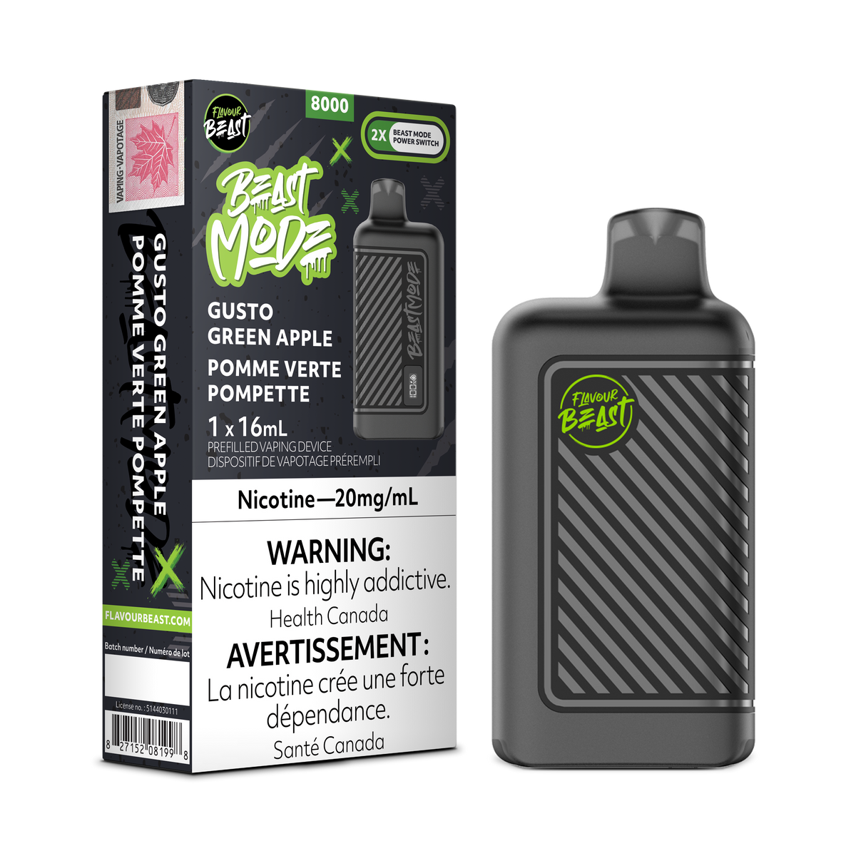 Flavour Beast Beast Mode 8K Disposable - Gusto Green Apple