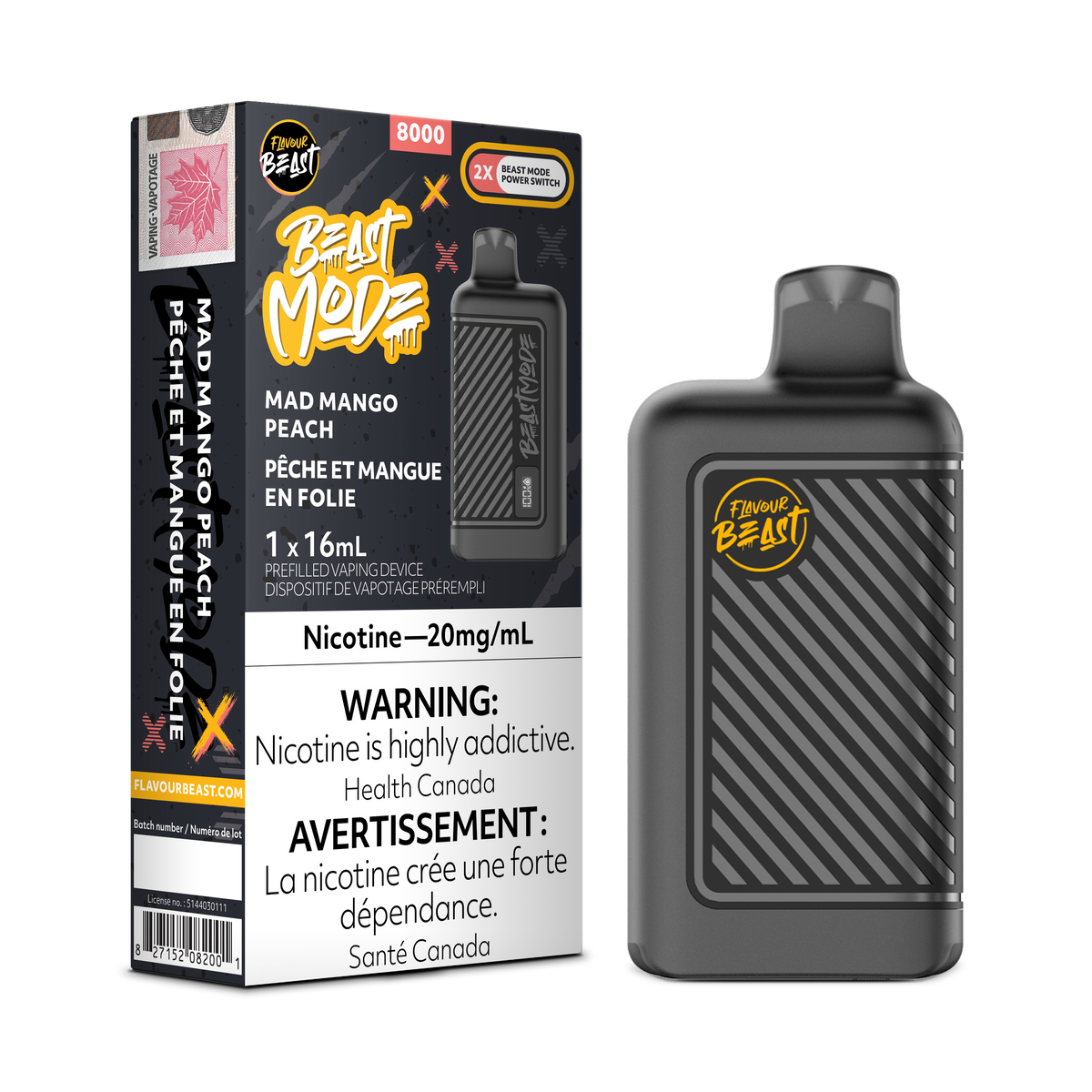 Flavour Beast Beast Mode 8K Disposable - Mad Mango Peach