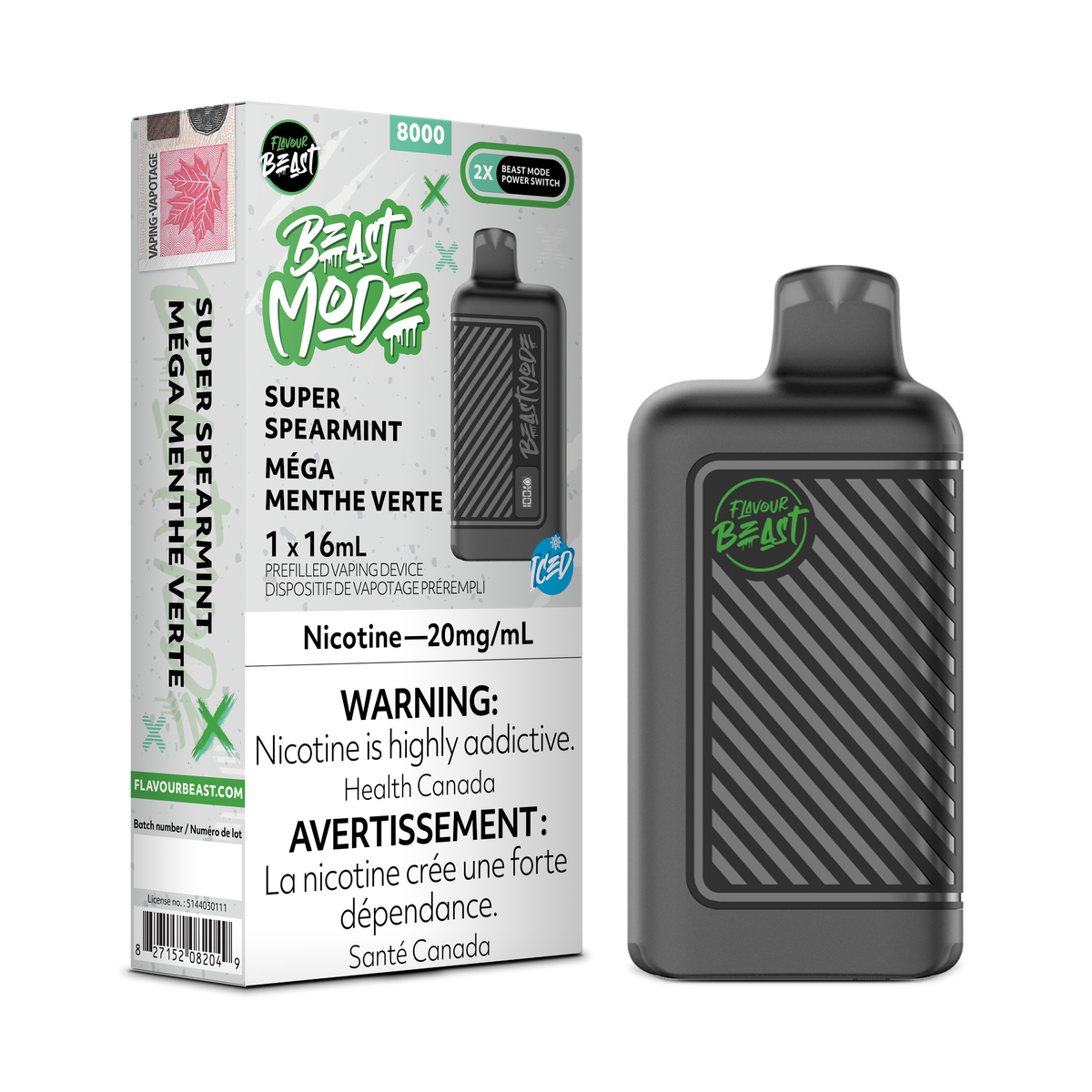 Flavour Beast Beast Mode 8K Disposable - Super Spearmint Iced