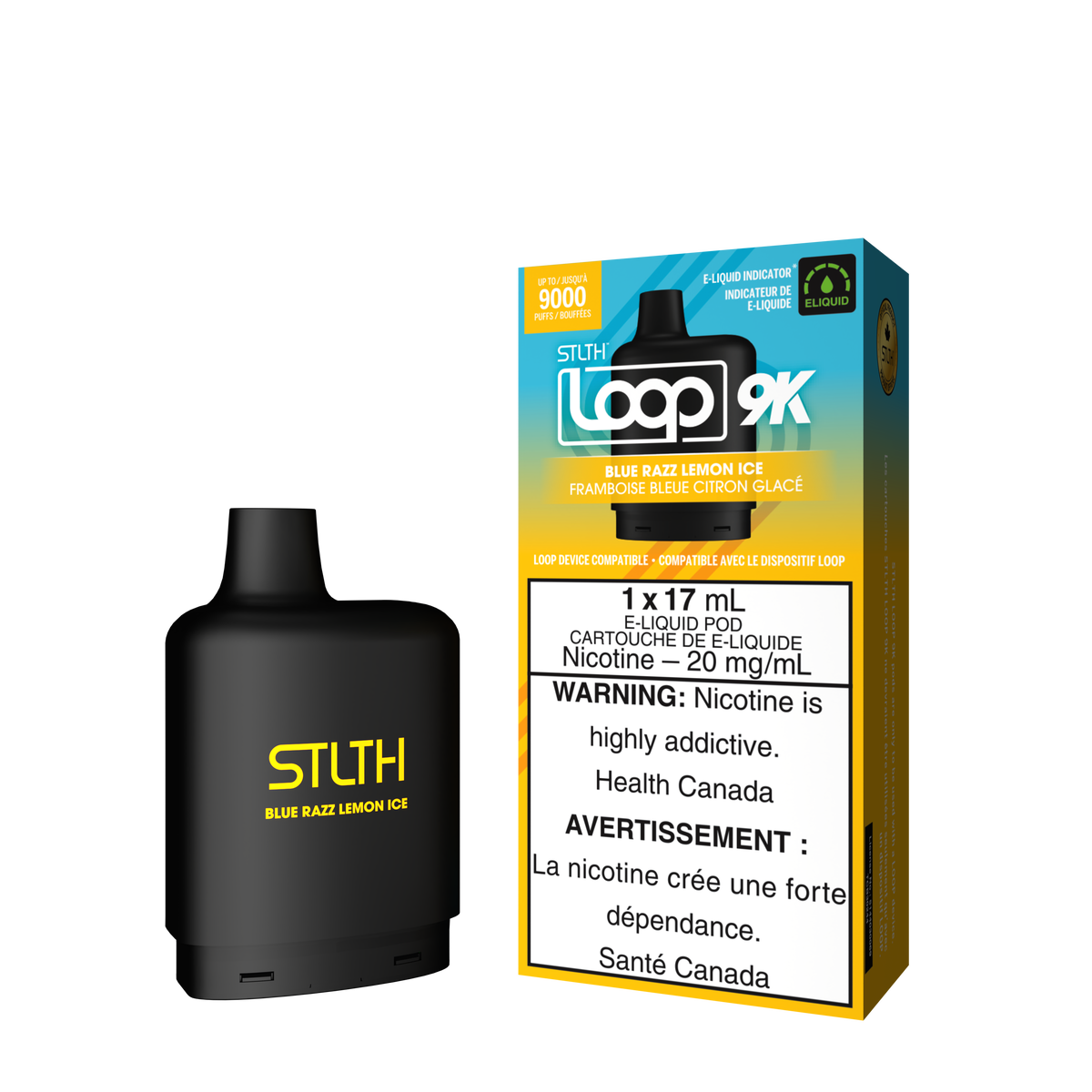 STLTH LOOP 9K POD PACK - BLUE RAZZ LEMON ICE