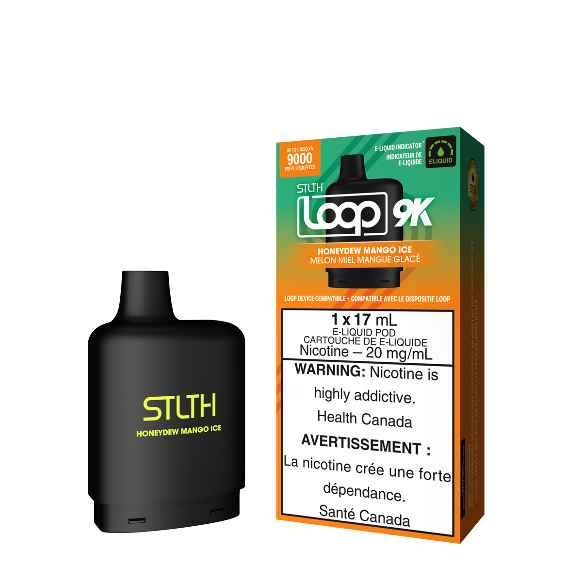 STLTH LOOP 9K POD PACK - HONEYDEW MANGO ICE