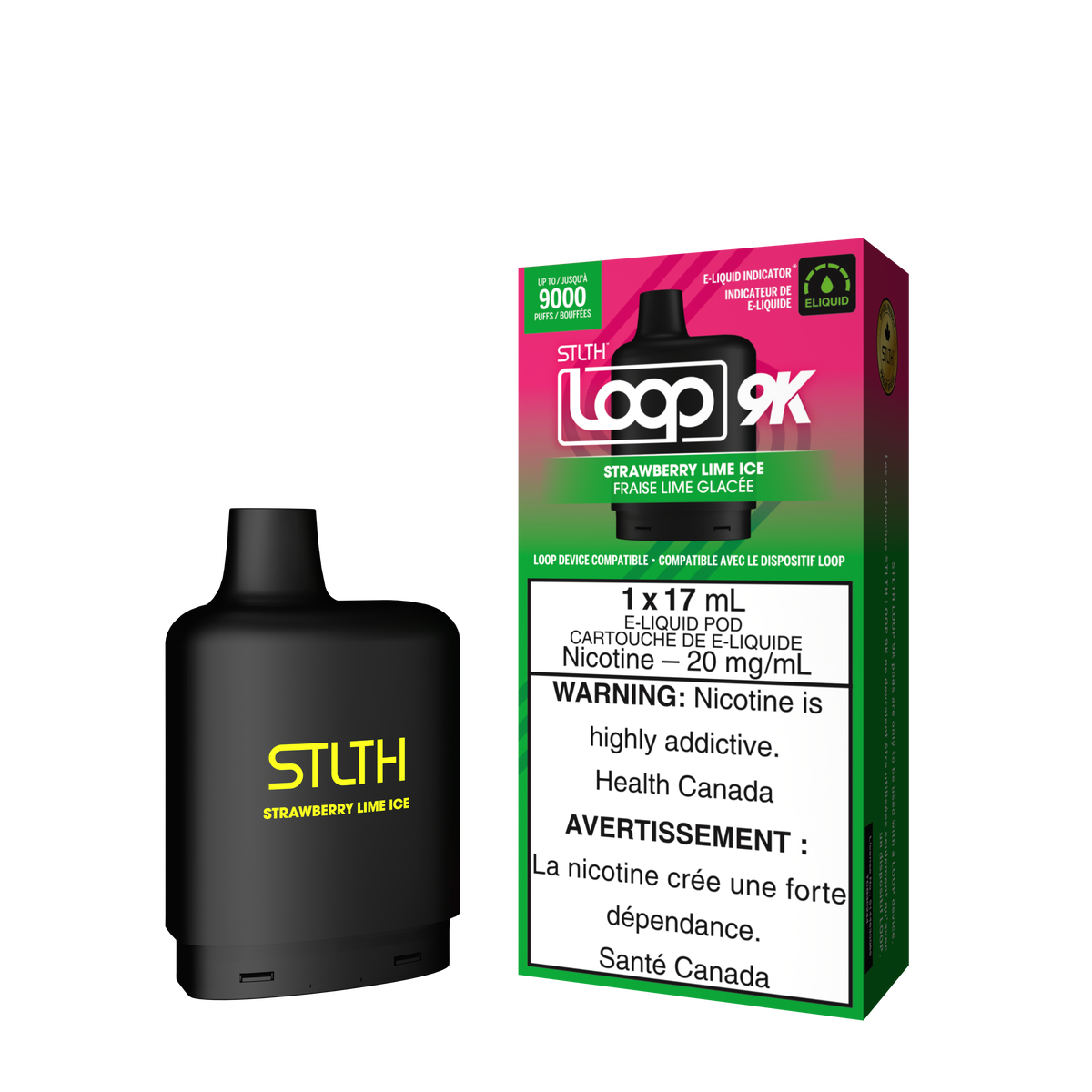 STLTH LOOP 9K POD PACK - STRAWBERRY LIME ICE