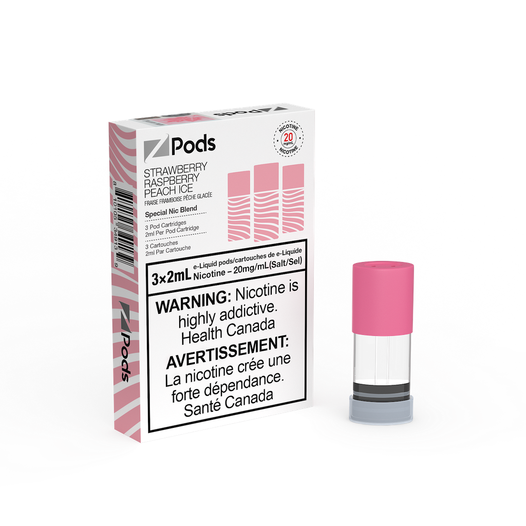 ZPODS STRAWBERRY RASPBERRY PEACH ICE