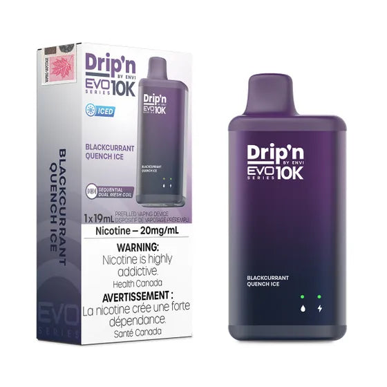 DRIP'N BY ENVI EVO 10K DISPOSABLE - BLACKCURRANT QUENCH ICE