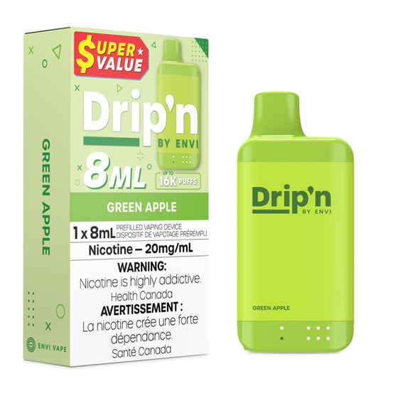 Drip'n by Envi 8ML Disposable - Green Apple
