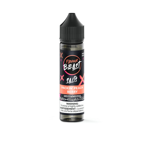 Flavour Beast E-Liquid 60ml Salt - Packin' Peach Berry