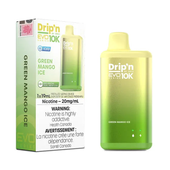 DRIP'N BY ENVI EVO 10K DISPOSABLE - GREEN MANGO ICE