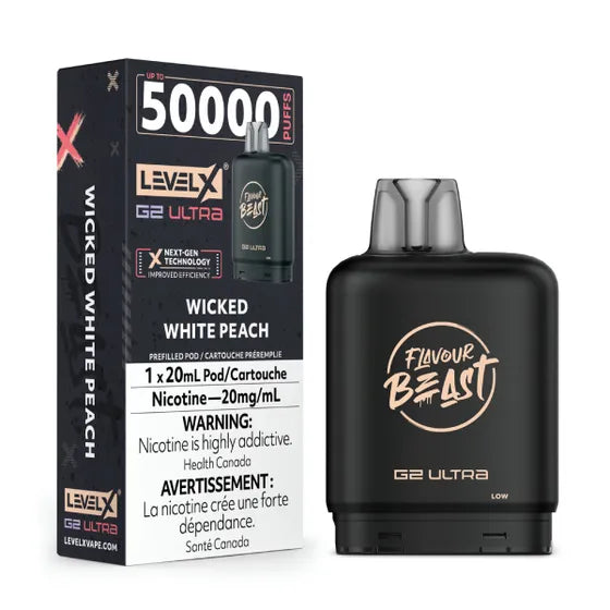 Level X Flavour Beast G2 Ultra Pod 20mL - Wicked White Peach