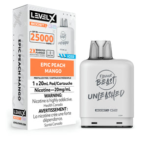 LEVEL X FLAVOUR BEAST UNLEASHED BOOST POD 20ML - EPIC PEACH MANGO