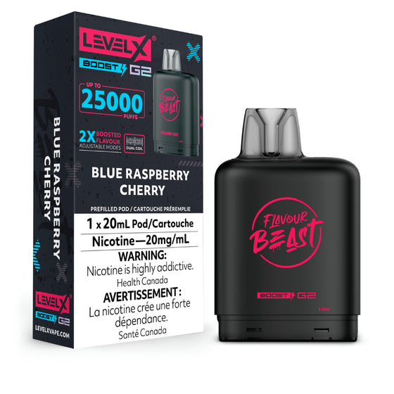 LEVEL X FLAVOUR BEAST BOOST POD 20ML - BLUE RASPBERRY CHERRY