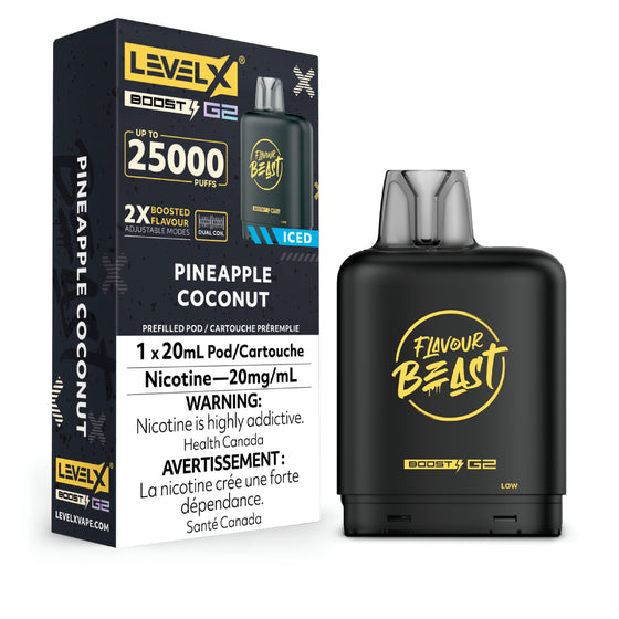 LEVEL X FLAVOUR BEAST BOOST POD 20ML - PINEAPPLE COCONUT