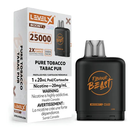 LEVEL X FLAVOUR BEAST BOOST POD 20ML - PURE TOBACCO