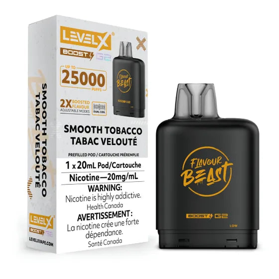 LEVEL X FLAVOUR BEAST BOOST POD 20ML - SMOOTH TOBACCO