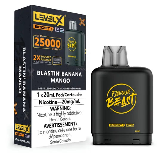 LEVEL X FLAVOUR BEAST BOOST POD 20ML - BLASTIN' BANANA MANGO