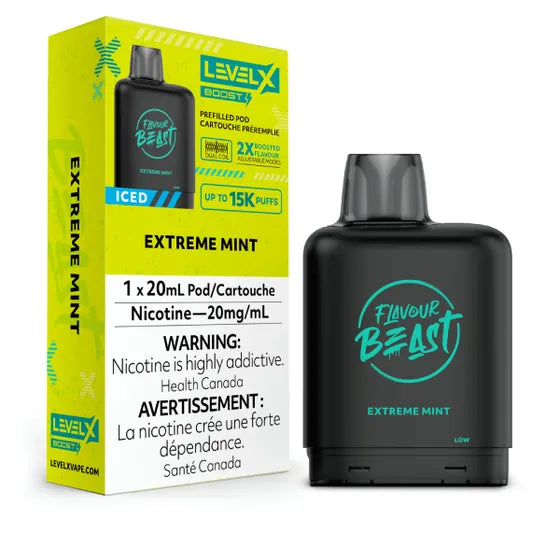 LEVEL X FLAVOUR BEAST BOOST POD 20ML - EXTREME MINT ICED