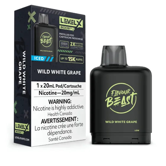 LEVEL X FLAVOUR BEAST BOOST POD 20ML - WILD WHITE GRAPE ICED