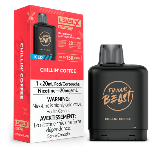 LEVEL X FLAVOUR BEAST BOOST POD 20ML - CHILLIN' COFFEE ICED