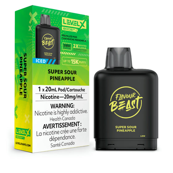 LEVEL X FLAVOUR BEAST BOOST POD 20ML - SUPER SOUR PINEAPPLE ICED
