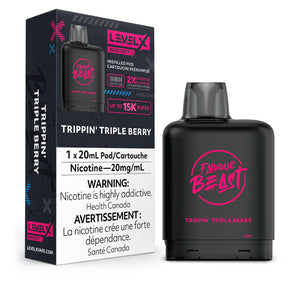 LEVEL X FLAVOUR BEAST BOOST POD 20ML - TRIPPIN' TRIPLE BERRY