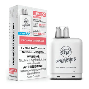 LEVEL X FLAVOUR BEAST UNLEASHED BOOST POD 20ML - EPIC APPLE STRAWNANA