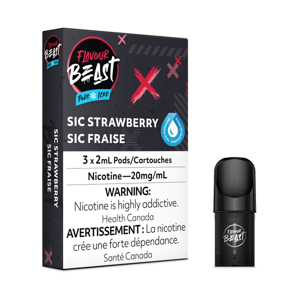 Flavour Beast S Pods - Sic Strawberry Iced
