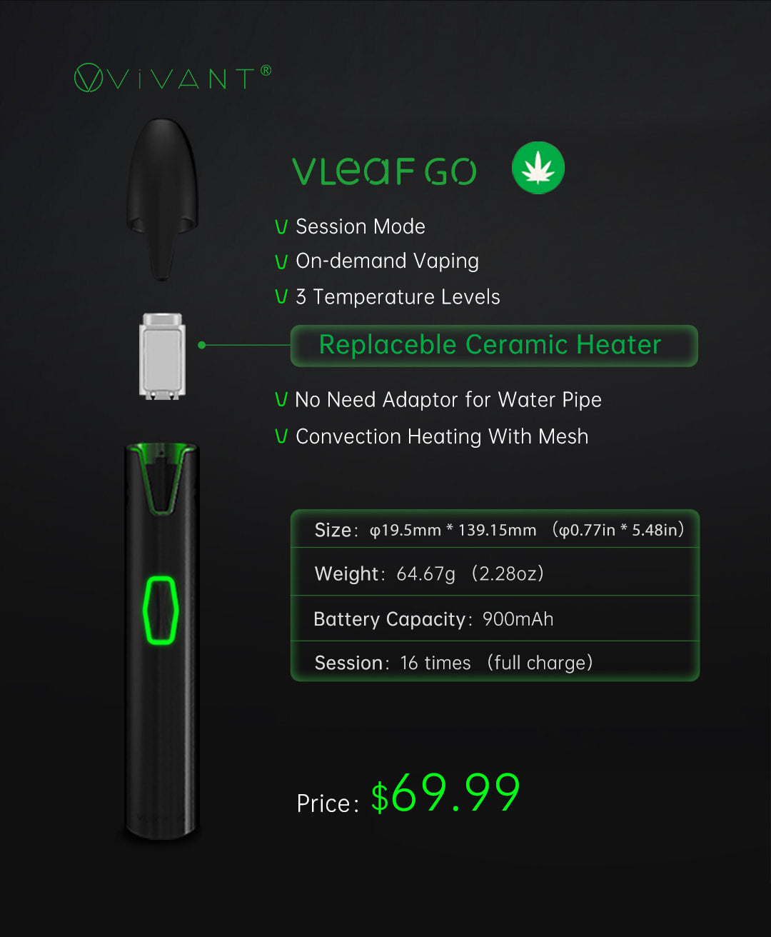 VIVANT VLEAF GO VAPORIZER